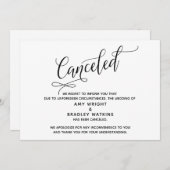 Elegante kaart ter annulering van de bruiloft (Voorkant / Achterkant)