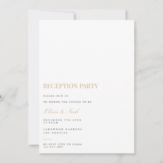 Elegante Kaart voor scriptontvangst (Voorkant)