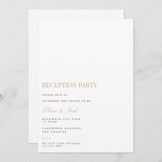 Elegante Kaart voor scriptontvangst (Voorkant / Achterkant)