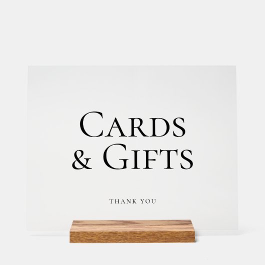 Elegante Kaarten + Cadeaus Trouwbord Zwart Acryl Bord (Voorkant)