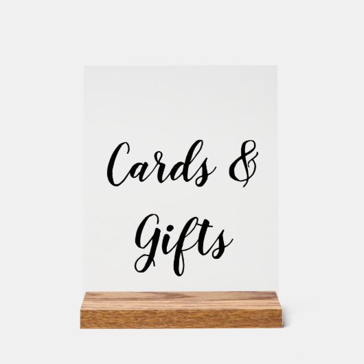 Elegante Kaarten en Geschenken Acryl Teken Bord (Voorkant)