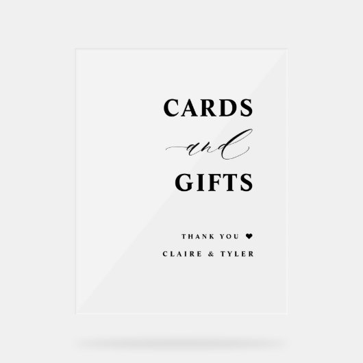 Elegante Kaarten en Geschenken Bruiloft Frosted Acryl Bord (Voorkant)