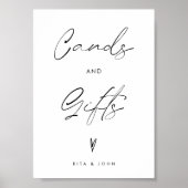 Elegante Kaarten en Gift Favor Bruiloft Tafelteken Poster (Voorkant)