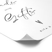 Elegante Kaarten en Gift Favor Bruiloft Tafelteken Poster (Hoek)