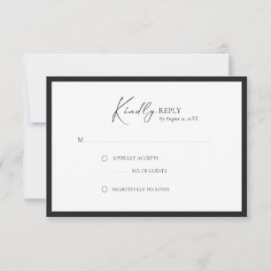 Elegante kader moderne antwoordkaart RSVP kaartje