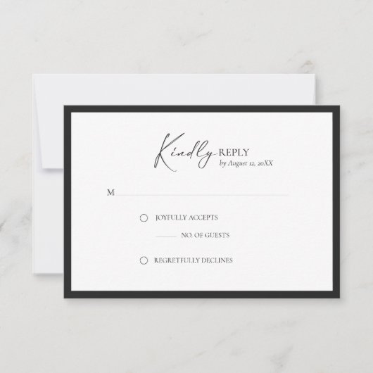 Elegante kader moderne antwoordkaart RSVP kaartje (Voorkant)