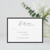 Elegante kader moderne antwoordkaart RSVP kaartje (Staand voorkant)