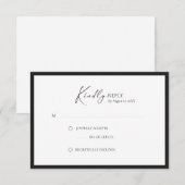 Elegante kader moderne antwoordkaart RSVP kaartje (Voorkant / Achterkant)