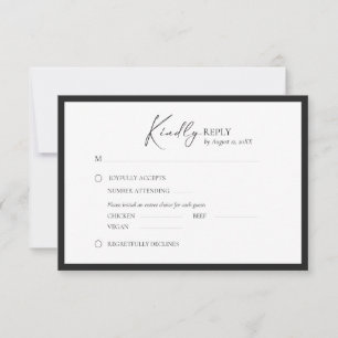 Elegante kader moderne antwoordkaart RSVP kaartje