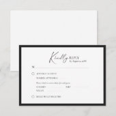 Elegante kader moderne antwoordkaart RSVP kaartje (Voorkant / Achterkant)