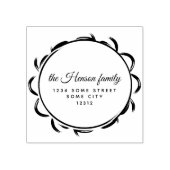 Elegante kader script familienaam retouradres rubberstempel (Afrduk)