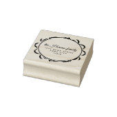Elegante kader script familienaam retouradres rubberstempel (Stempel)