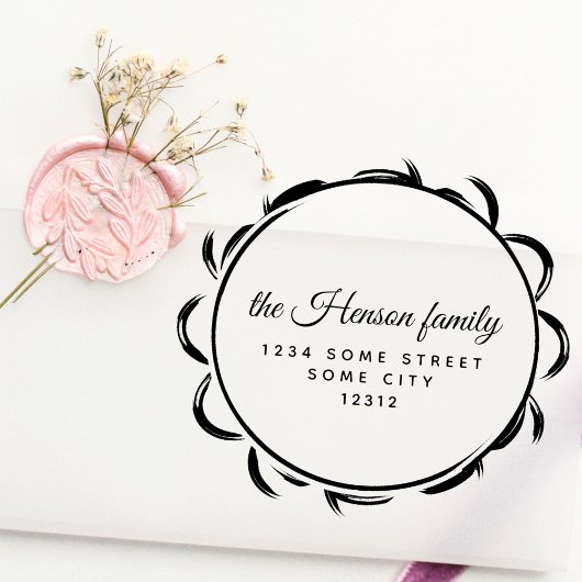 Elegante kader script familienaam retouradres rubberstempel