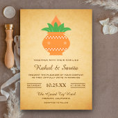 Elegante Kalash  Indiase bruiloft uitnodiging