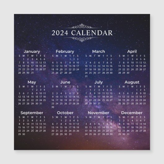 Elegante Kalender 2024 op Melkweg | Magnetische Ka (Voorkant)