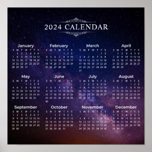 Elegante Kalender 2024 op Melkweg   POSTER