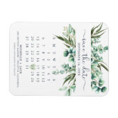 Elegante kalender Eucalyptus Bewaar de datummagnee Magneet (Horizontaal)