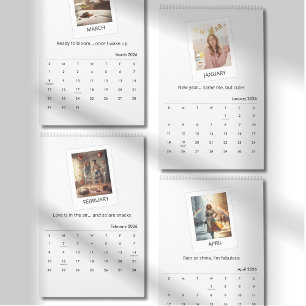 Elegante kalender met foto en citaat 2026