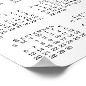 Elegante kalender met foto en namen van koppel 202 poster (Hoek)