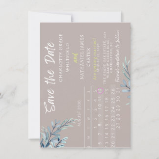 Elegante kalender save the date | Mauve & botanisc