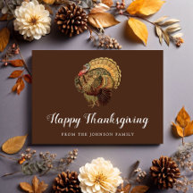 Elegante kalkoen fijne Thanksgiving vakantiekaart