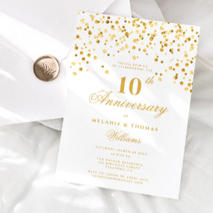 Elegante kalligrafie 10e trouwjubileum kaart