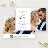 Elegante kalligrafie 2 foto QR Code bruiloft Save The Date