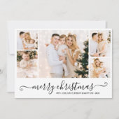 Elegante kalligrafie 5 Fotocollage Kerst Kaart (Voorkant)