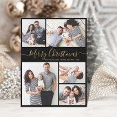 Elegante kalligrafie 5 Fotocollage Kerstmis Feestdagenkaart