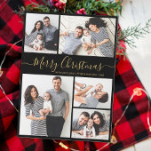 Elegante kalligrafie 5 Fotocollage Kerstmis Feestdagenkaart