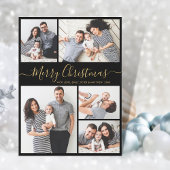Elegante kalligrafie 5 Fotocollage Kerstmis Feestdagenkaart