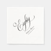 Elegante kalligrafie 80e verjaardag servet (Voorkant)