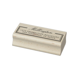 Elegante Kalligrafie Achternaam Retouradres Rubberstempel