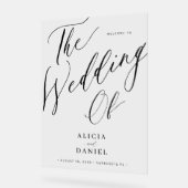 Elegante kalligrafie acryl bruiloft welkomstbord acryl bord (Hoek)