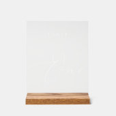Elegante kalligrafie Acryl Teken Tabel Nummer Een Bord (Voorkant)