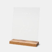 Elegante kalligrafie Acryl Teken Tabel Nummer Een Bord (Hoek)