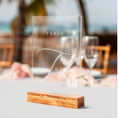 Elegante kalligrafie Acryl Teken Tabel Nummer Twee Acryl Bord