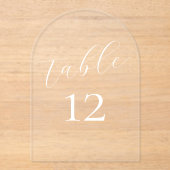 Elegante kalligrafie Acryl Trouwtafelnummers Acryl Uitnodigingen (Voorkant)