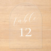 Elegante kalligrafie Acryl Trouwtafelnummers Uitnodigingen (Voorkant)