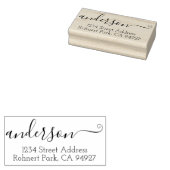 Elegante kalligrafie adresstempel met script lette rubberstempel (Gestempeld)