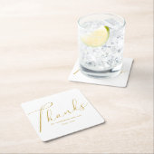 Elegante kalligrafie afstudeerfeest dank u kartonnen onderzetters (Insitu)