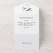elegante kalligrafie all in one uitnodiging (Buitenkant)