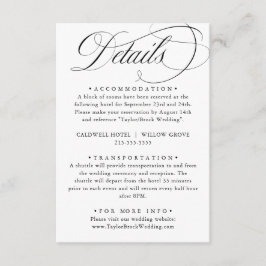 Elegante kalligrafie Amerikaanse stijl handschrift Informatiekaartje