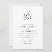 Elegante kalligrafie ampersand monogram trouwdag kaart (Voorkant)