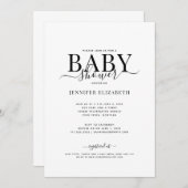 Elegante kalligrafie baby shower kaart (Voorkant / Achterkant)