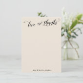 Elegante kalligrafie Bedankt Simple Cream (Staand voorkant)