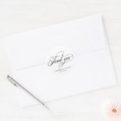 elegante kalligrafie bedankt trouwmonogram ronde sticker (Envelop)