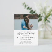 Elegante kalligrafie Betrokkenheidsfeestfoto Briefkaart (Staand voorkant)