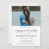 Elegante kalligrafie Betrokkenheidsfeestfoto Kaart (Voorkant)