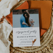 Elegante kalligrafie Betrokkenheidsfeestfoto Kaart